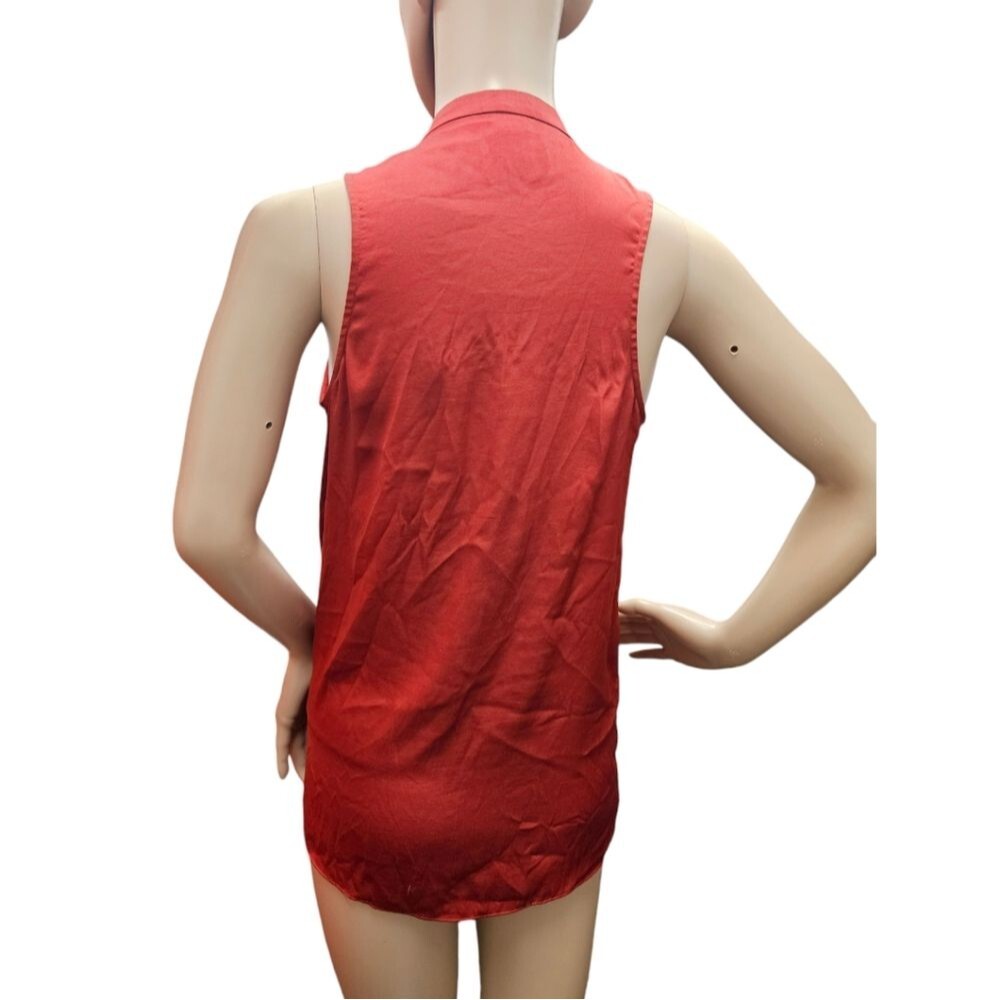 Helmut Lang Sleeveless Button Front Top In Dark C… - image 2